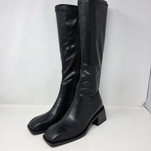Elegant Black Knee-High Women's Boots Size 7.5